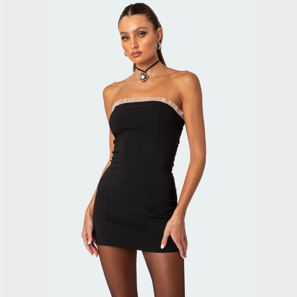 Black Strapless Mini Dress